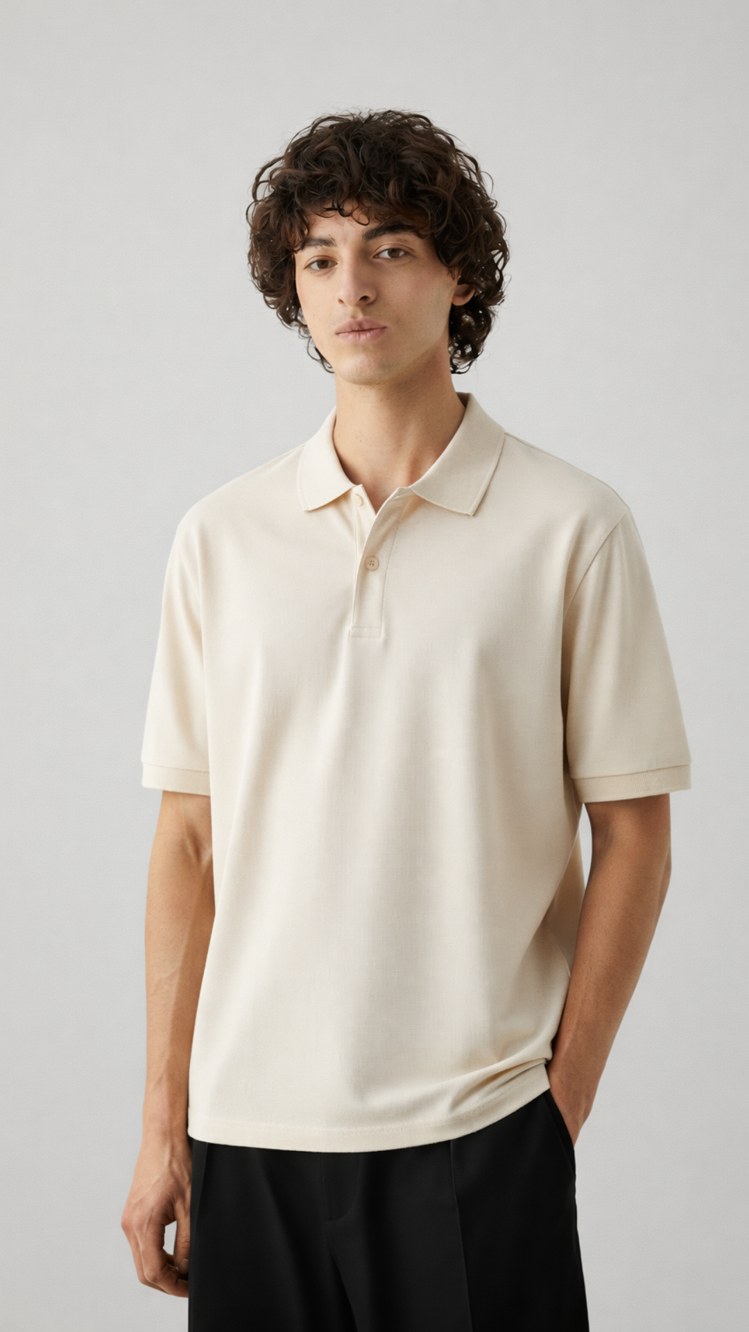 Men’s Premium Cream Polo T-Shirt